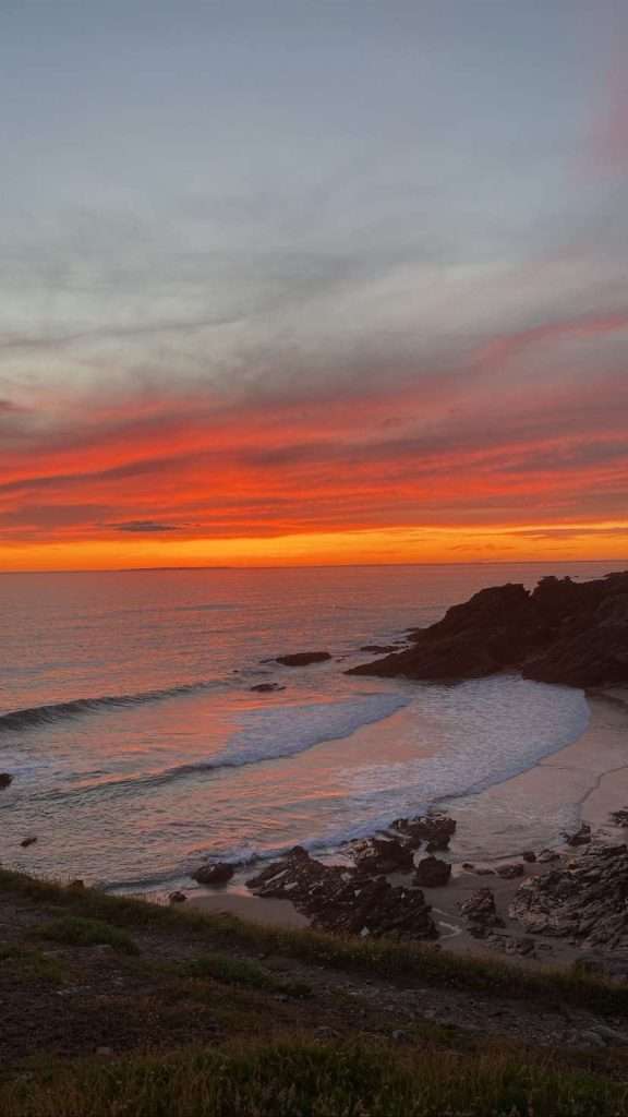 coucher de soleil vue mer